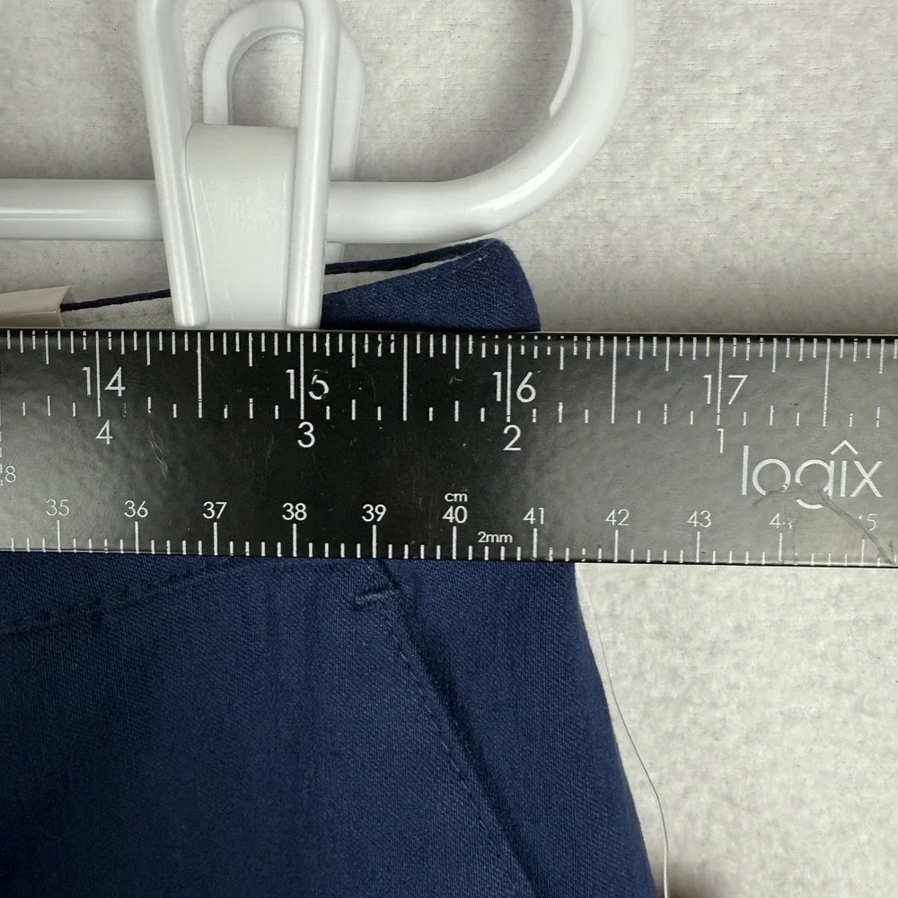 NEW‎ IZOD Chino Pants Womens 8 Short Navy Blue Straight Leg Flat Front Stretch - Picture 7 of 12